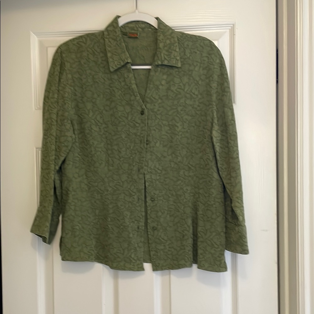 Green Button-Up Shirt